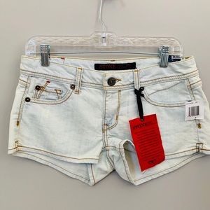 Stone Love Light Stone Wash Denim Jean Shorts